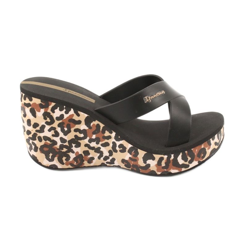 Ipanema 82856 ženske papuče na klin smeđa crno