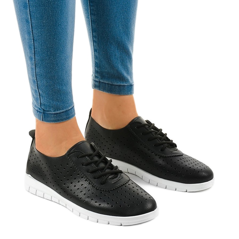 Crne ažurne tenisice JH701-1 crno