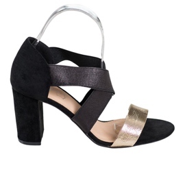 Evento Sandale na klizanje s elastičnom trakom crna žuta boja