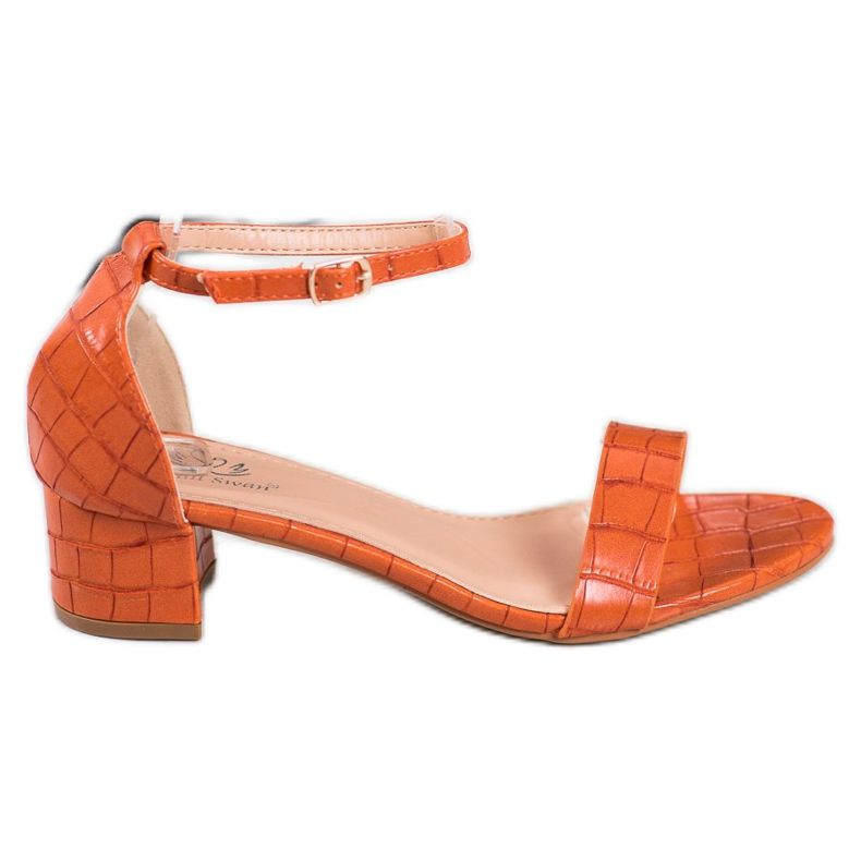 Small Swan Udobne sandale na niskom stupu naranča