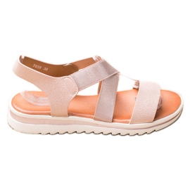 Weide Sandale na platformi bež zlatni