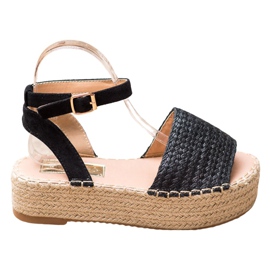 Weide Espadrile sandale na platformi crna