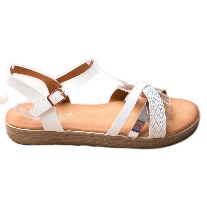 Weide Elegantne sandale izrađene od eko kože bijela siva