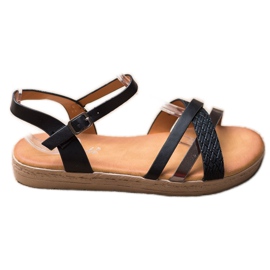 Weide Elegantne sandale izrađene od eko kože crna