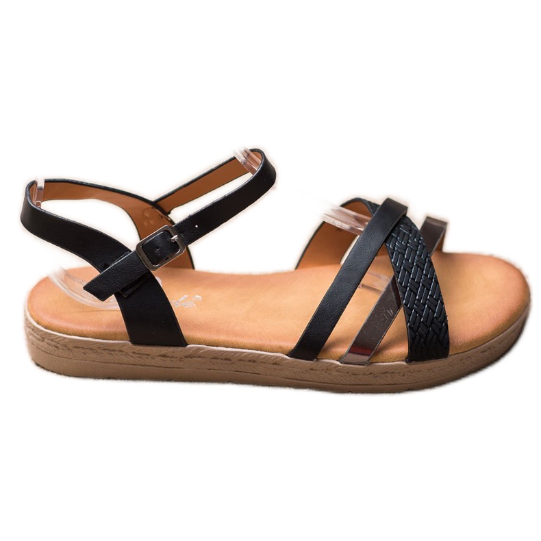 Weide Elegantne sandale izrađene od eko kože crno