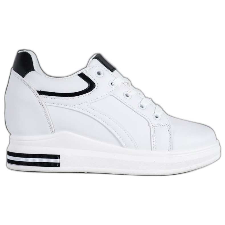 SHELOVET Bijele tenisice na klin bijela