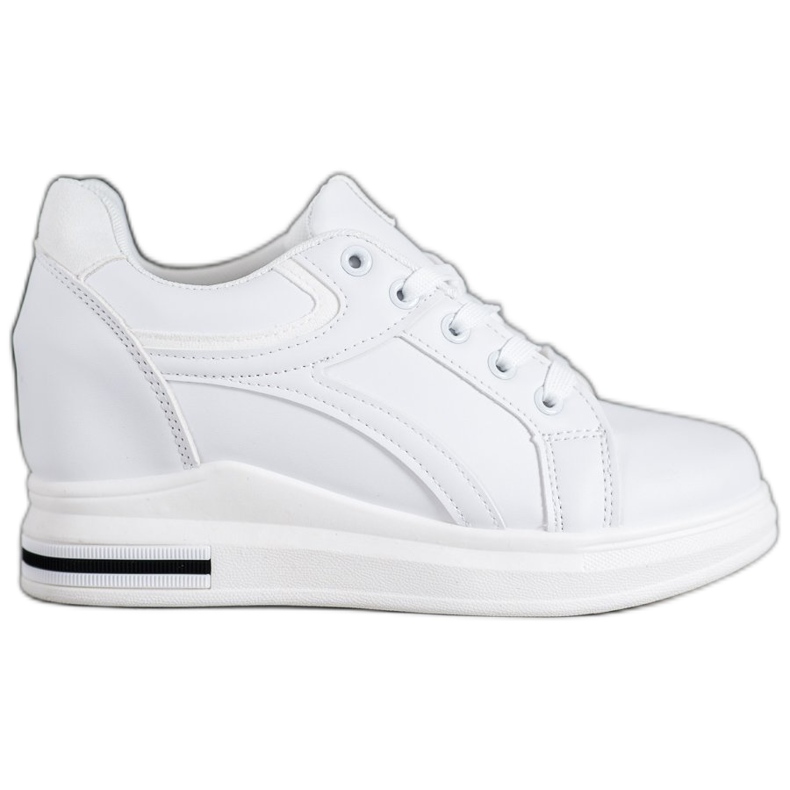 SHELOVET Bijele tenisice na klin bijela