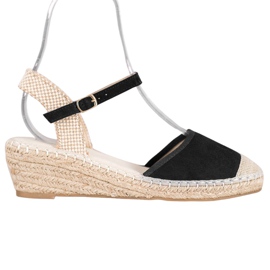 Best Shoes Crne espadrile sandale crna