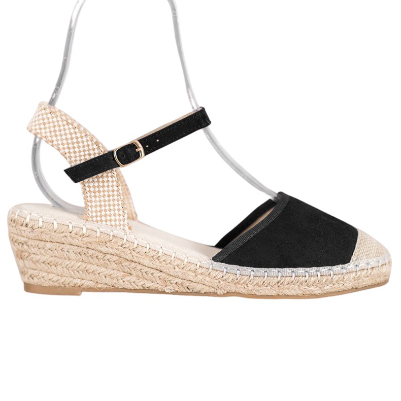 Best Shoes Crne espadrile sandale crno