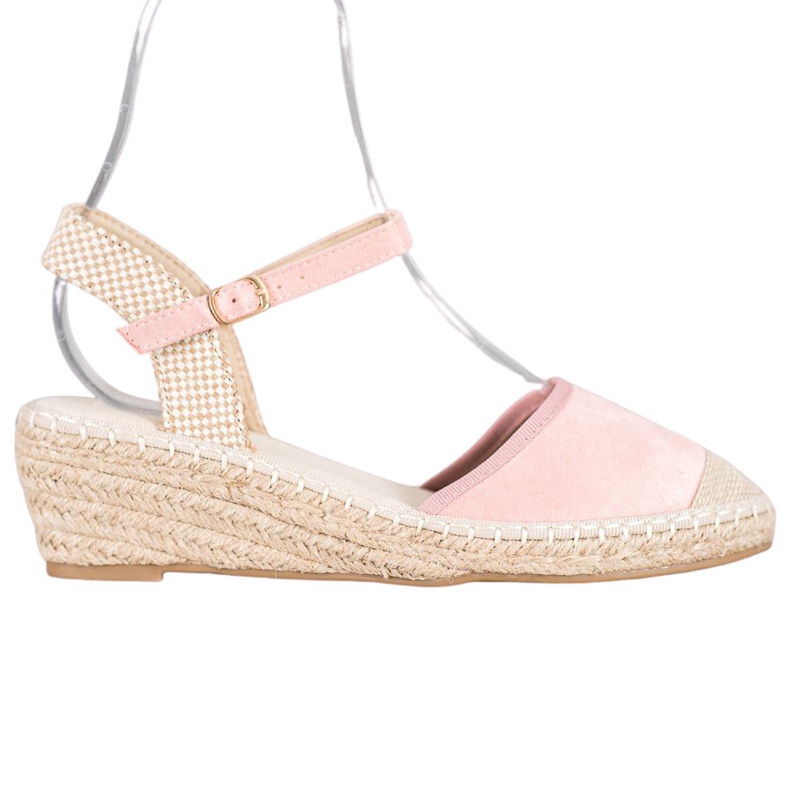 Best Shoes Svijetlo ružičaste sandale Espadrilles ružičasta