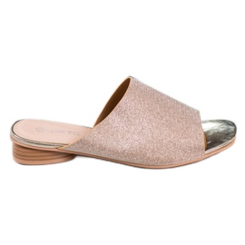 SHELOVET Elegantne papuče sa sjajem žuta boja