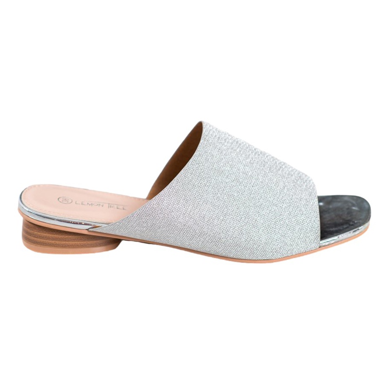 SHELOVET Elegantne papuče sa sjajem siva