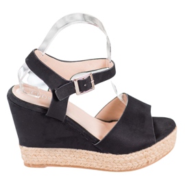 Clowse Crne sandale na visokom klinu crna