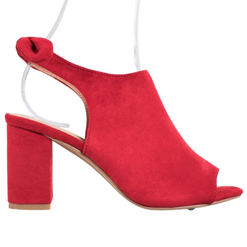 SHELOVET Sandale s visokim potpeticama crvena