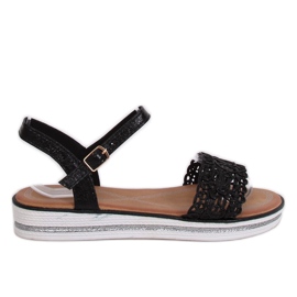 Crne ženske sandale 35-197 Crne crna