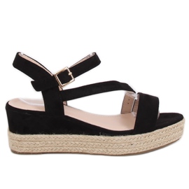 Crne sandale espadrile 680-38 Crne crna