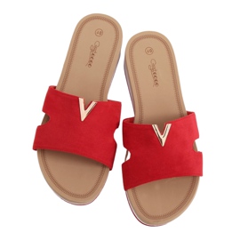 Crvene Ženske crvene papuče G-5035 Crvene crvena
