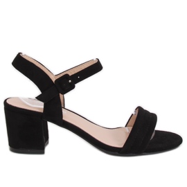 Crne sandale s visokim potpeticama 99-61A Crne crna