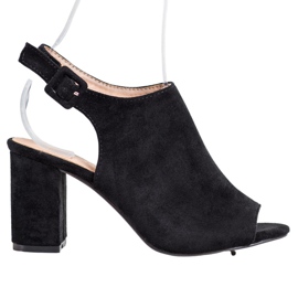 SHELOVET Sandale s visokim potpeticama crna