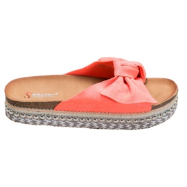 Seastar Papuče od antilopa s ukrasnom platformom crvena narančasta