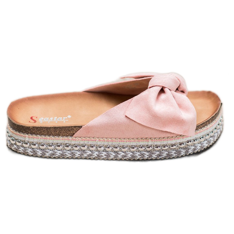 Seastar Papuče od antilopa s ukrasnom platformom ružičasta