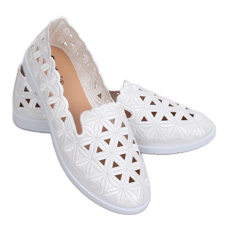Bijele ažurne balerinke JX79P Bijele bijela