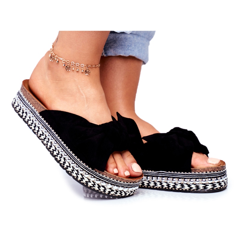 Ženske visoke papuče Black Mortigo crno