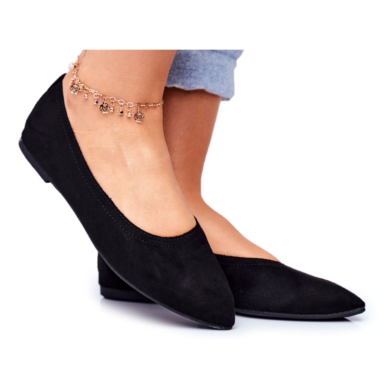 PS1 Ženske balerinke od eko-antilopa Crna Bellissima crno