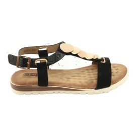 Modne ženske sandale Evento 20SD14 2067 crna žuta boja