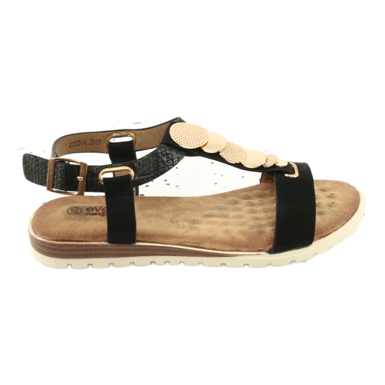 Modne ženske sandale Evento 20SD14 2067 crno žuta boja