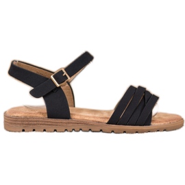 Evento Klasične sandale s kopčom crna