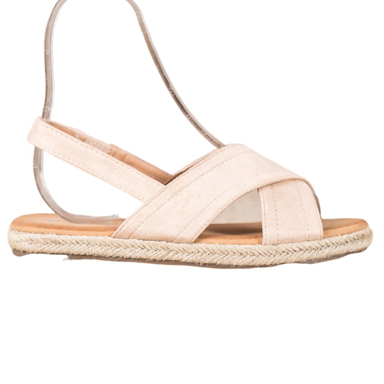 SHELOVET Sandale od antilopa na klizanje smeđa