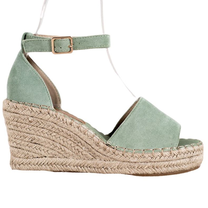 Seastar Sandale na klin od slame zelena