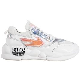 SHELOVET Tenisice s modom od eko kože bijela višebojan siva