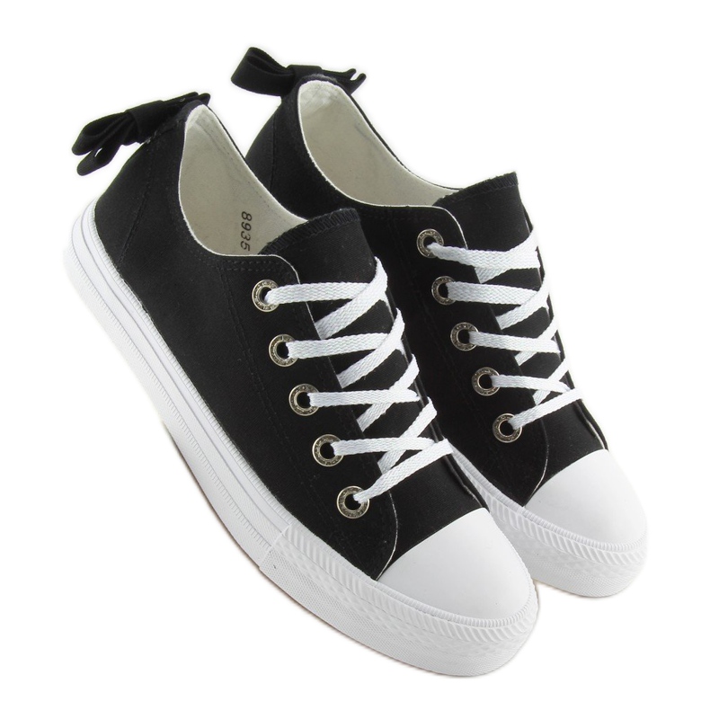 Ženske tenisice s mašnom crne 8935 Black Ii Žanr crno
