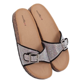 Crne papuče s kamenjem L-1032 Crne crna