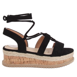 Crne espadrile sandale JH116 Crne crna