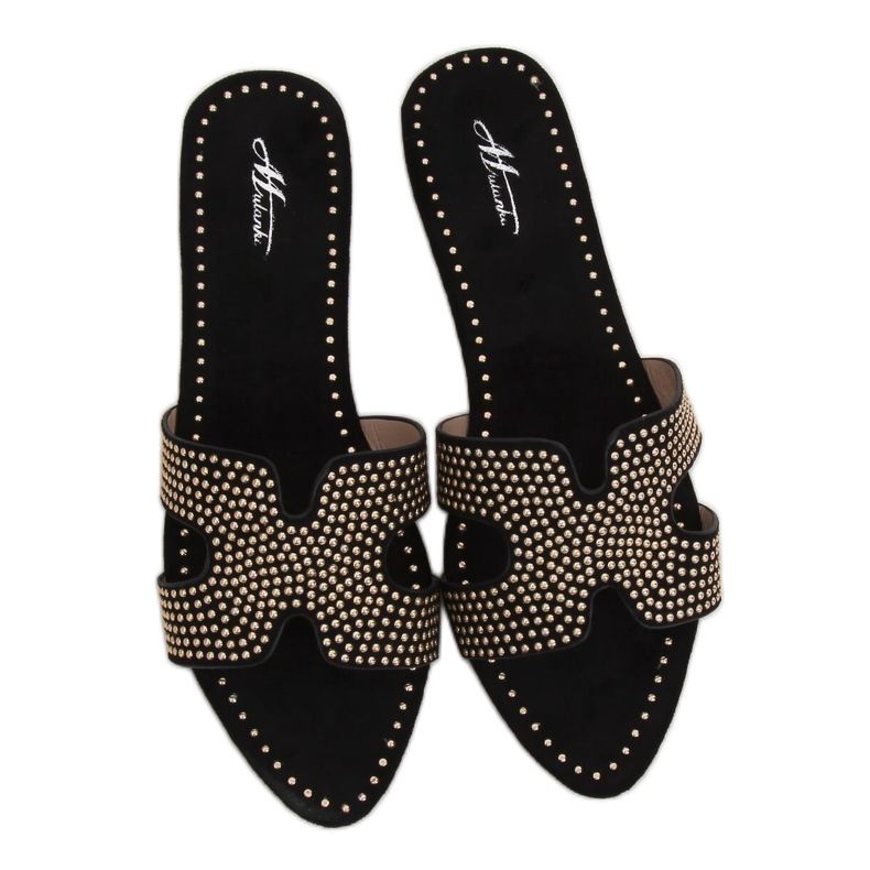 Crne ženske crne papuče Q-88 Black crno