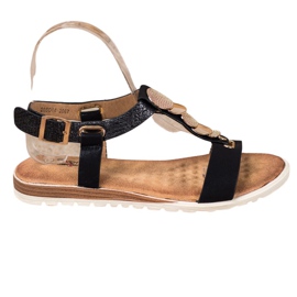 Evento Crne sandale s ukrasima crna