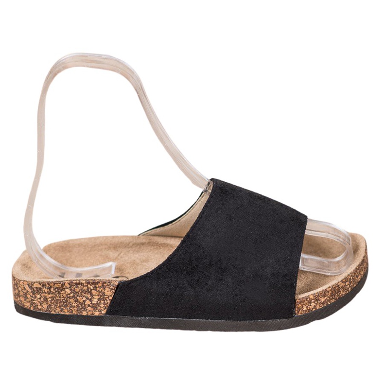 SHELOVET Crne papuče na platformi crno