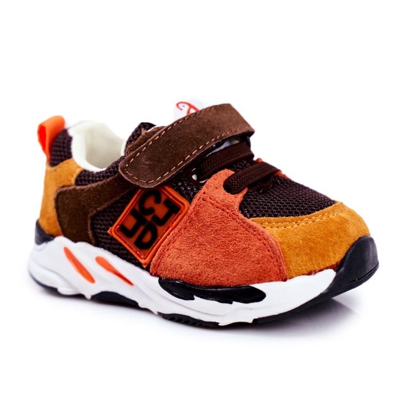 Apawwa Sportske dječje cipele s čičak smeđom Jonabom smeđa naranča raznobojna žuta boja