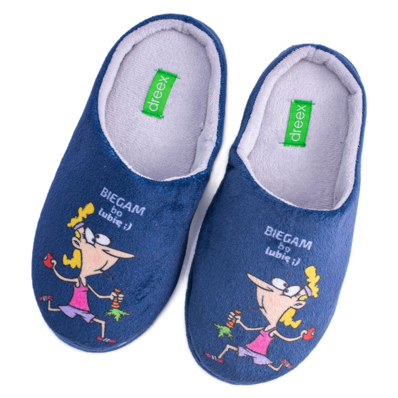 Dreex plišane ženske tamnoplave papuče koje trčim jer mi se sviđa plava siva