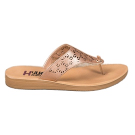 Kylie Papuče s ažurnim uzorkom bež zlatni