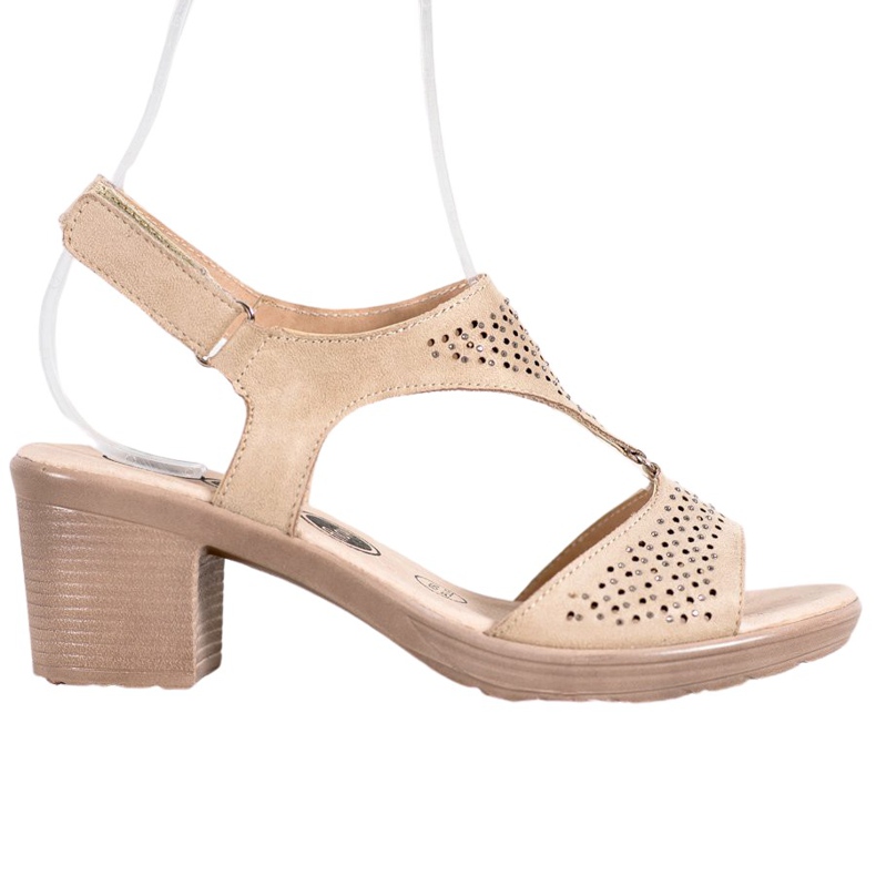 SHELOVET Udobne sandale na čičak smeđa