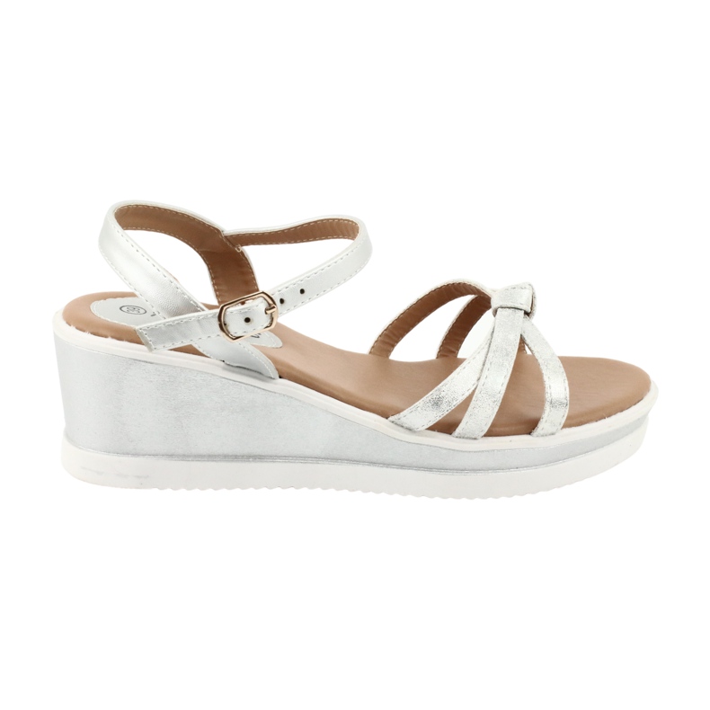 SHELOVET Ležerni klinovi s eko kožom siva