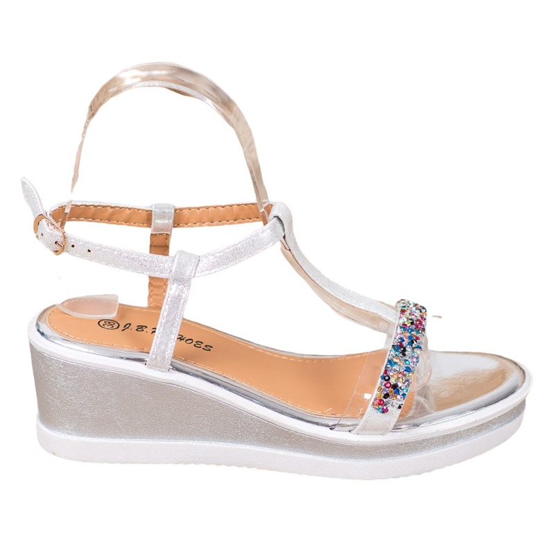 SHELOVET Elegantni klinovi s eko kožom siva