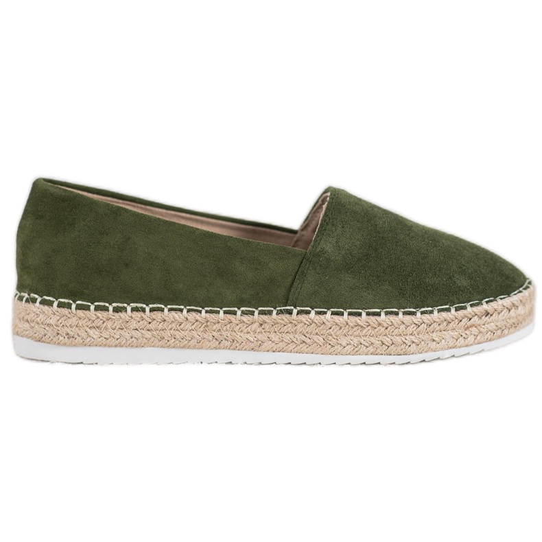 Small Swan Espadrile od zelene antilopa zelena