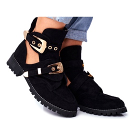 Lu Boo Crne antilop izrezane cipele Rock Girl crna