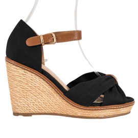 SHELOVET Sandale s visokim potpeticama crna