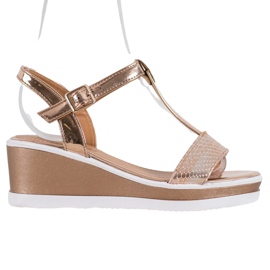 SHELOVET Zlatni klinovi s eko kožom